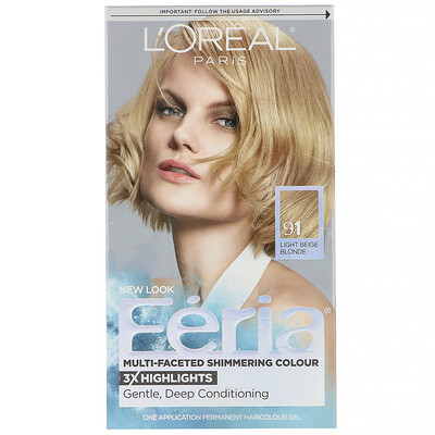 

L'Oreal Краска Feria для многогранного мерцающего цвета волос, оттенок 91 светлый бежевый блонд, на 1 применение
