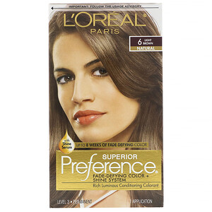 Отзывы о L'Oreal, Superior Preference, Fade-Defying Color + Shine System, Natural, Light Brown 6, 1 Application