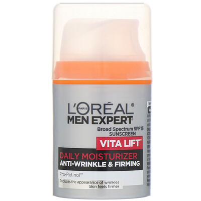 L'Oreal Men Expert, Борьба с морщинами и укрепление, ежедневное увлажнение Vita Lift, SPF 15, 48 мл