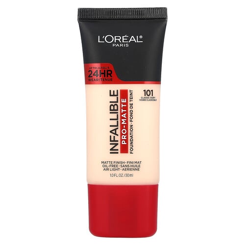 L'Oréal, Infallitable Pro- Matte Foundation, unfehlbare Pro- Matte-Foundation, 101 klassischesElfenbein, 30 ml (1 fl. oz.)