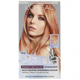 L'Oreal, Feria, Multi-Faceted Shimmering Color, 822 Medium Iridescent Blonde , 1 Application