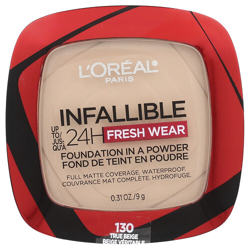 L'Oréal, Infallible 24H Fresh Wear, Foundation In A Powder, True Beige 130, 9 g (0,31 oz.)