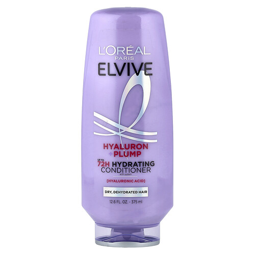 L'Oréal, Elvive, Hyaluron + Plump, 72H Hydrating Conditioner, Dry, Dehydrated Hair, 12.6 fl oz (375 ml)