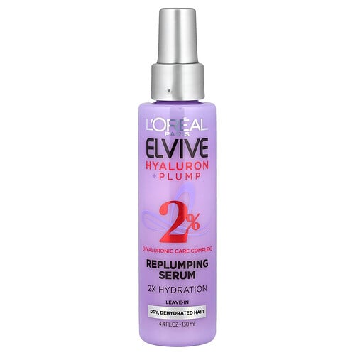 L'Oréal, Elvive, Hyaluron + Plump, Replumping Serum, Dry Dehydrated Hair, 4.4 fl oz (130 ml)