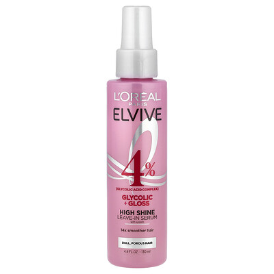 L'Oréal, Elvive, Sérum de alto brillo sin enjuague con sistema, 130 ml (4,4 oz. líq.)