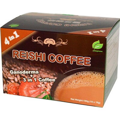 4 in 1 Reishi Coffee, 10 саше, каждое весом 18 г