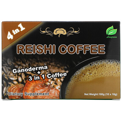 Longreen 4 in 1 Reishi Coffee, 10 саше, каждое весом 18 г