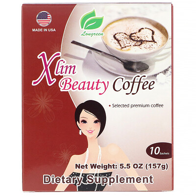 

Longreen Xlim Beauty, кофе, 10 пакетиков, 157 г (5,5 унции)