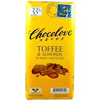 Chocolove, 밀크 초콜릿 안에 있는 토피 & 아몬드, 3.2 온스 (90 그램)