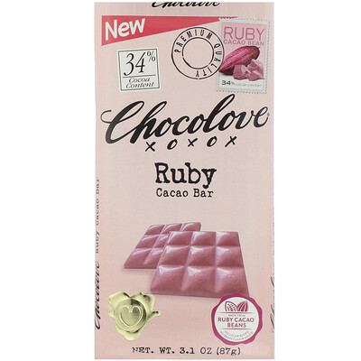 Chocolove Ruby Cacao Bar, 34% Cocoa, 3.1 oz (87 g)