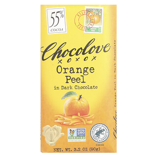 Chocolove, 橙皮夹心黑巧克力，55% 可可，3.2 盎司（90 克）