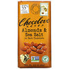 Chocolove, Almendras y sal marina en chocolate negro, 55 % de cacao, 90 g (3,2 oz)