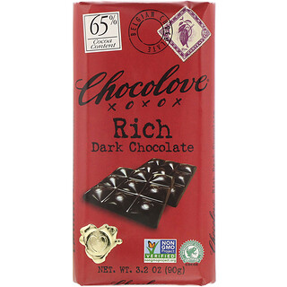 Chocolove, 濃黑巧克力，65% 可可，3.2 盎司（90 克）