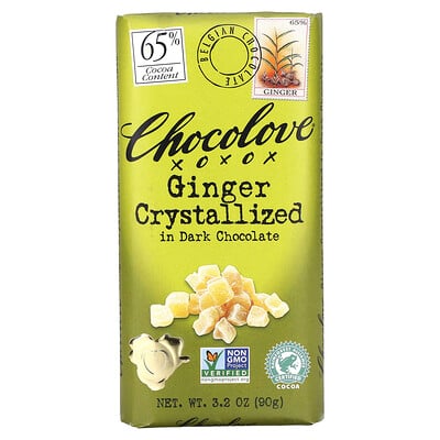 Chocolove Кристаллизованный имбирь в темном шоколаде, 65% какао, 90 г (3,2 унции)