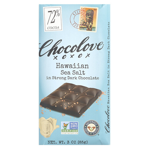 Chocolove, Hawaiianisches Meersalz in starker dunkler Schokolade, 90 g (3,2 oz.)