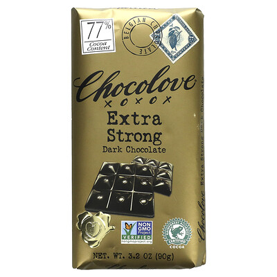 Chocolove экстрагорький черный шоколад, 77 какао, 90 г (3,2 унции)