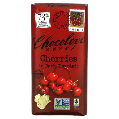 Chocolove Вишня в темном шоколаде, 73% какао, 90 г (3,2 унции)