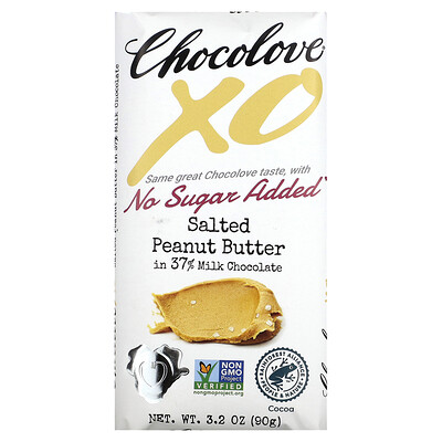 

Chocolove, XO, Salted Peanut Butter in 37% Milk Chocolate Bar, 3.2 oz (90 g)