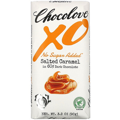 Chocolove XO, Salted Caramel in 60% Dark Chocolate, 3.2 oz ( 90 g)