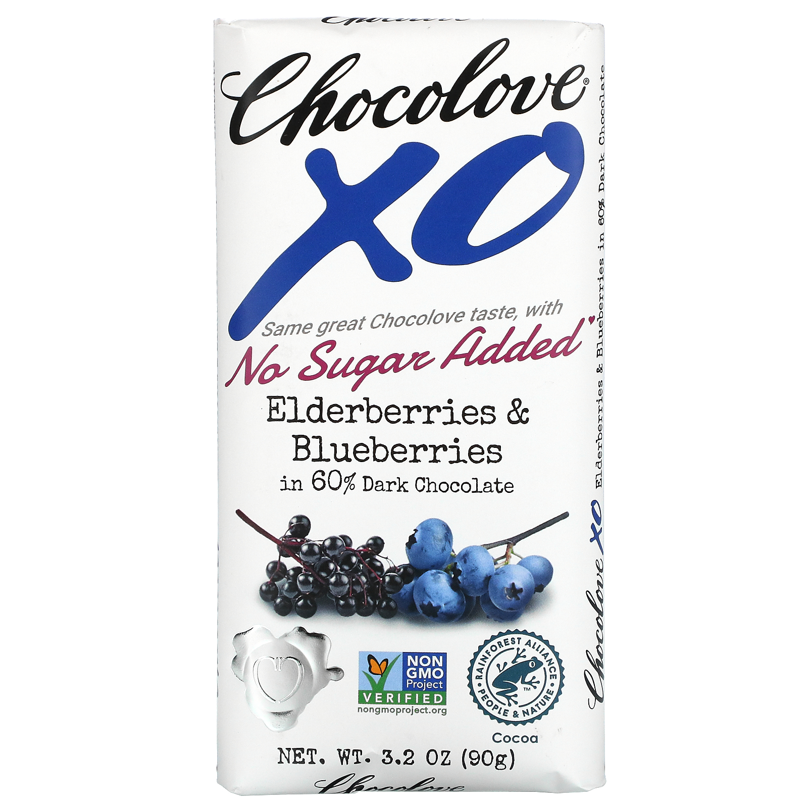 Chocolove XO エルダーベリー ブルーベリー入り60％ダークチョコレート 半額SALE★ 特価ブランド 3.2オンス 90g