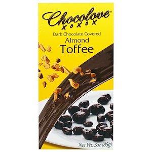 Chocolove, Миндальный ирис, покрытый черным шоколадом, 3 унции (85 г)