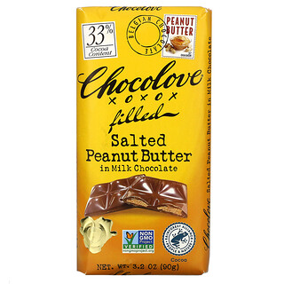 Chocolove, 牛奶巧克力鹹花生醬，含 33% 可可，3.2 盎司（90 克）