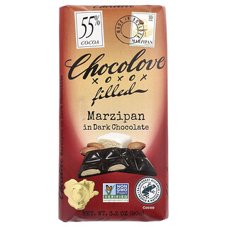 Chocolove, Filled Marzipan in Dark Chocolate, 55% Cocoa, 3.2 oz (90 g)