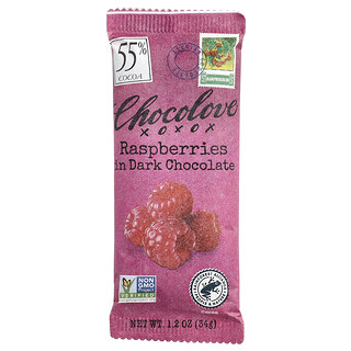 Chocolove, 樹莓夾心黑巧克力，55% 可可，1.2 盎司（34 克）