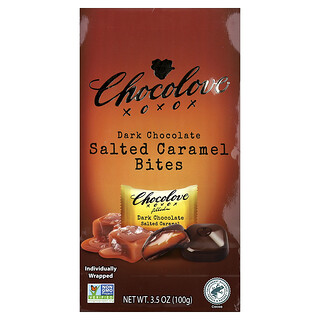 Chocolove, Dark Chocolate Bites, Dunkle Schokoladen-Bites, gesalzenes Karamell, 55% Kakao, 100 g (3,5 oz.)