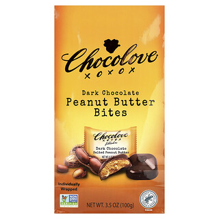 Chocolove, темный шоколад с начинкой, соленая арахисовая паста, 55% какао, 100 г (3,5 унции)