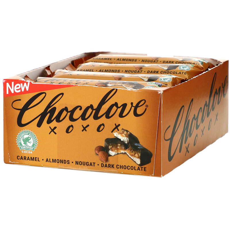 Chocolove, Caramel, Almond & Nougat in Dark Chocolate, 12 Bars, 1.4 oz