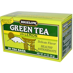 Купить Bigelow, Зеленый чай с лимоном, 20 чайных пакетиков, 0,91 унции (25 г)  на IHerb