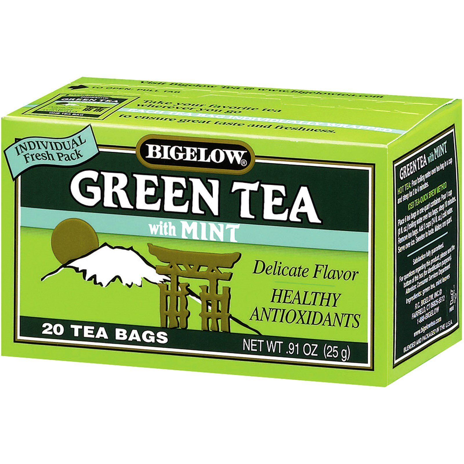 Bigelow Green Tea With Mint 20 Tea Bags 0 91 Oz 25 G IHerb