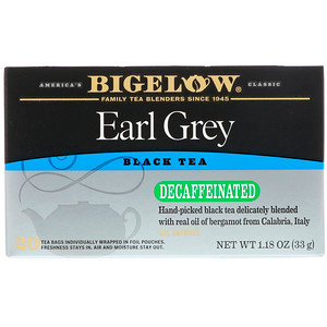 Отзывы о Бигелоу, Earl Grey, Decaffeinated, Black Tea , 20 Tea Bags, 1.18 oz (33 g)
