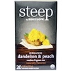 Steep, Organic Dandelion & Peach, Rooibos & Green Tea, 20 Tea Bags, 1.18 oz (33 g)