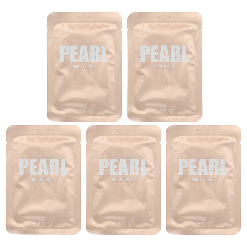 Lapcos, Pearl Beauty Sheet Mask Set, Verhelderend, 5 vellen, elk 24 ml