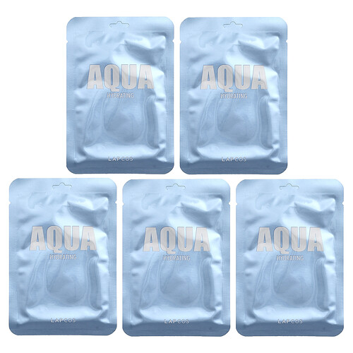 Lapcos, Hydrating Beauty Sheet Mask Set, feuchtigkeitsspendendes Beauty-Tuchmasken-Set, Aqua, 5 Tücher, je 30 ml (1,01 fl. oz.).