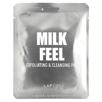 

Lapcos, Milk Feel, Exfoliating & Cleansing Pad, 5 Pads, 0.24 oz (7 g) Each