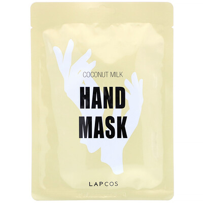 Lapcos Hand Mask, Coconut Milk, 1 Pair, 0.47 fl oz (14 ml)