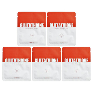 Lapcos, Glutathione, Radiance Rescue Beauty Face Mask, 5 Sheets, 0.91 oz (26 g) Each
