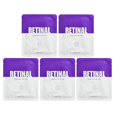 Product Image for Lapcos, Retinal Resurfacing Face Beauty Mask, 5 Sheets, 1.05 oz (30 g) Each