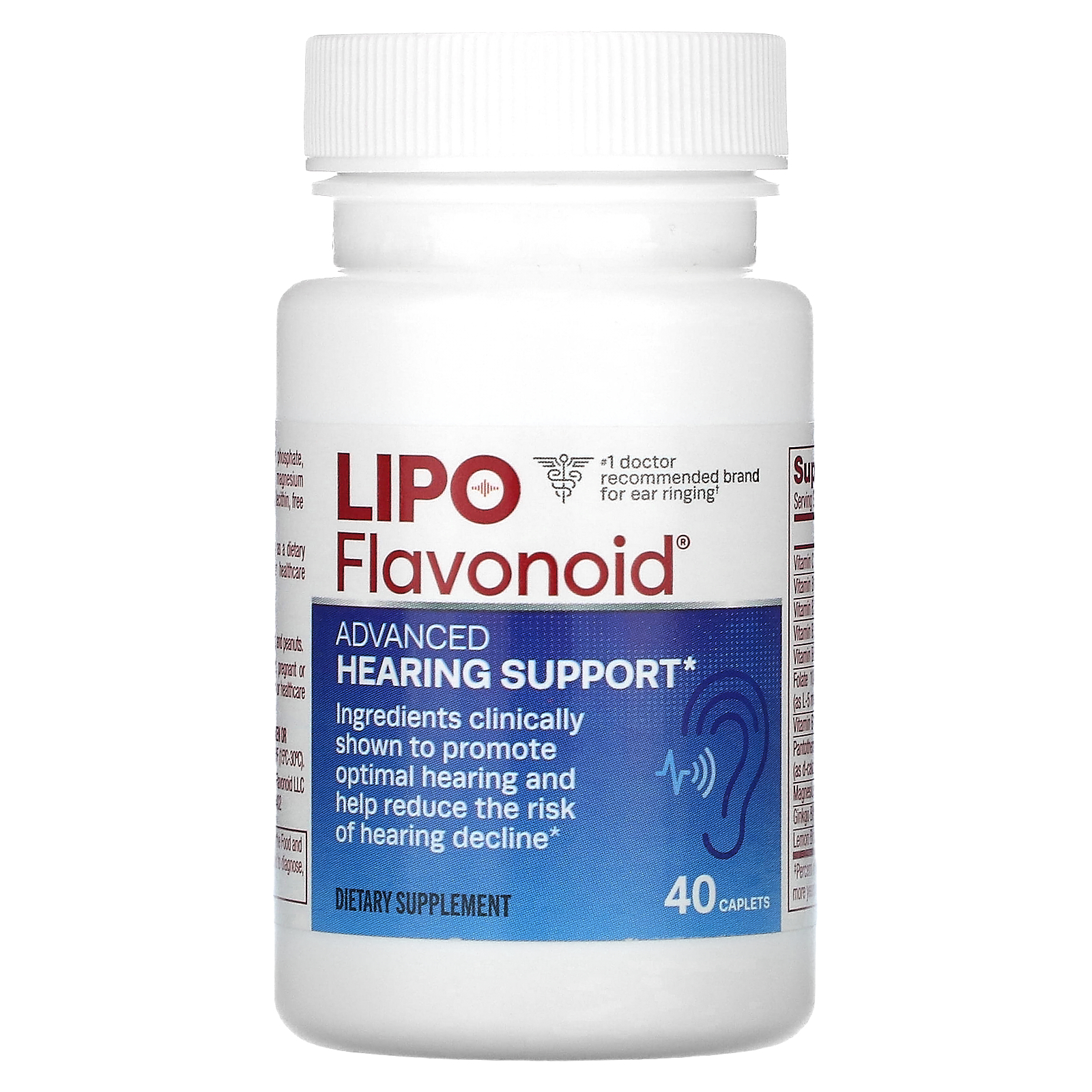 LipoFlavonoid, Advanced Hearing Support, 40 Caplets