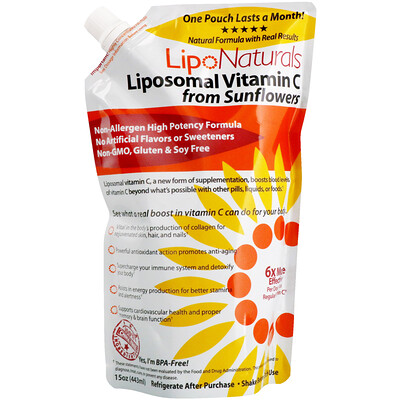 Lipo Naturals Липосомальный витамин C из подсолнечника, 443 мл (15 унций)