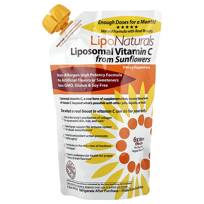 Lipo Naturals, Vitamina C liposomal proveniente del girasol, 443 ml (15 oz)