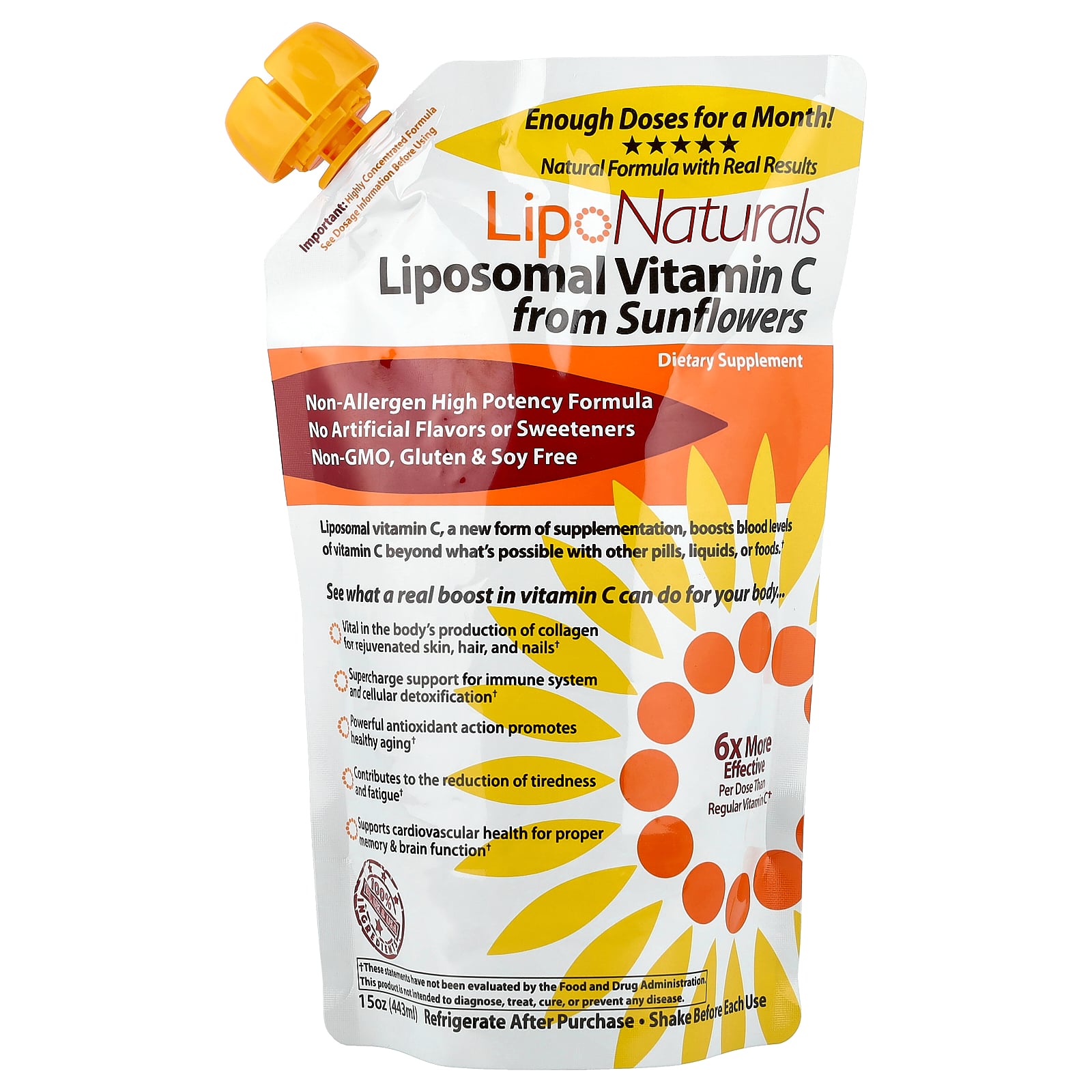 lipid encapsulated vitamin c Lipo Naturals Liposomal Vitamin C from Sunflowers 15 oz