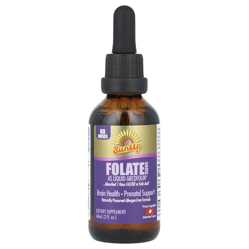 SunUp, Folate as Liquid Arcofolin, Folat als flüssiges Arcofolin, 680 mcg DFE, 60 ml (2 fl. oz.)