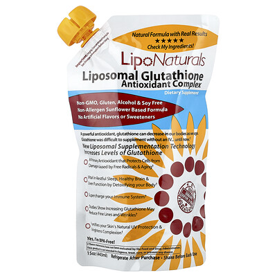 Lipo Naturals, Complejo antioxidante de glutatión liposomal, 443 ml (15 oz)