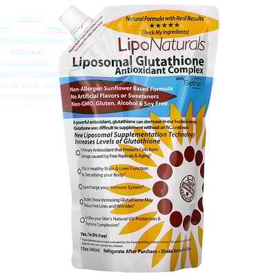 Lipo Naturals Антиоксидантный комплекс - липосомальный глютатион с сетрией, 15 ж. унц. (443 мл)