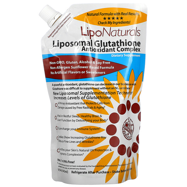 Lipo Naturals, Liposomal Glutathione Antioxidant Complex, Liposomaler Glutathion-Antioxidantien-Komplex, 443 ml (15 oz.)
