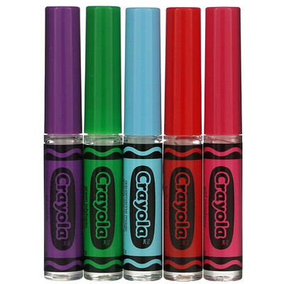 Lip Smacker Crayola, Liquid Lip Gloss, Best Flavor Forever, 5 Pack, 0.09 fl oz (2.8 ml) Each